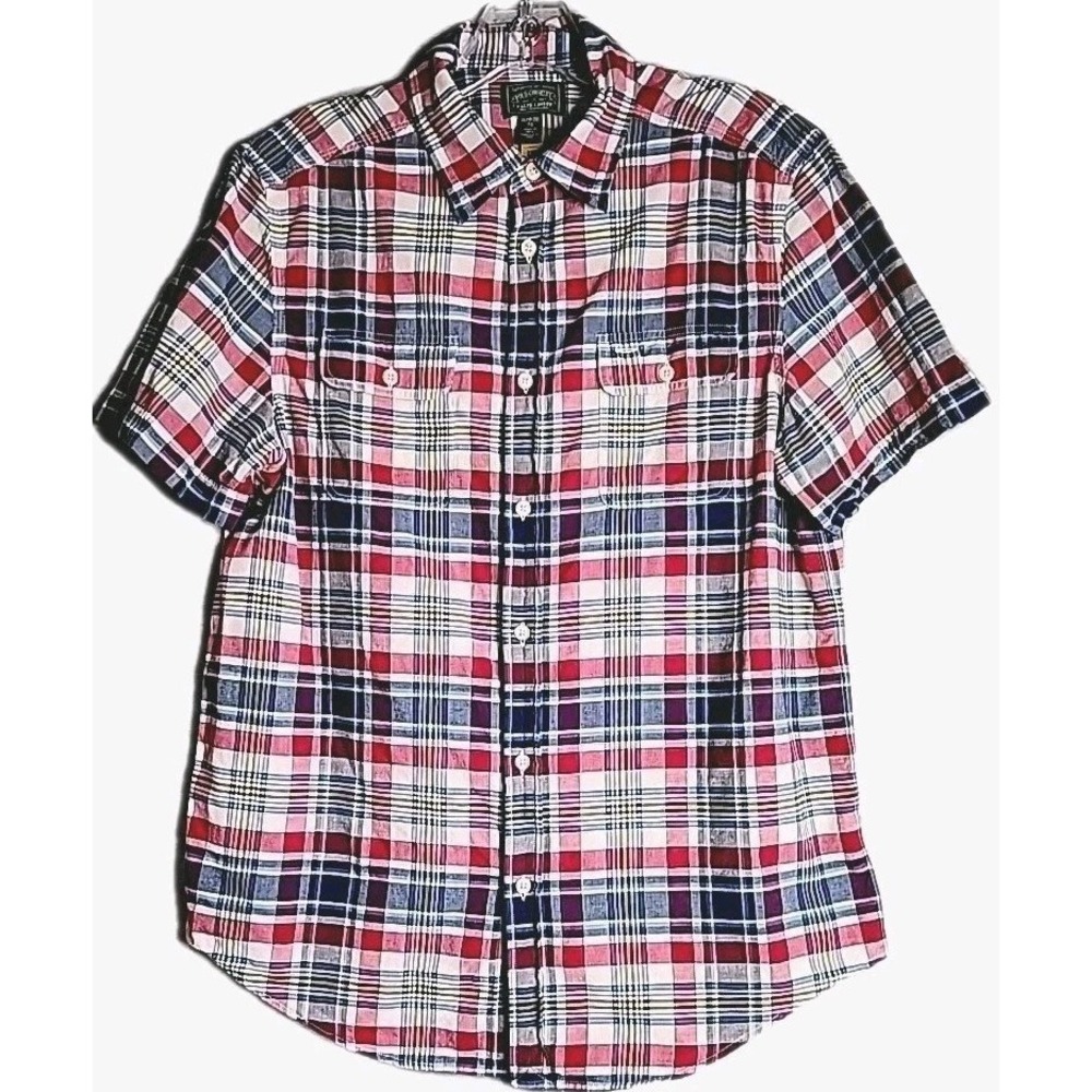 Ralph Lauren Polo Country Shirt Boys Size XL 18-20 Red Blue Plaid Short-sleeve